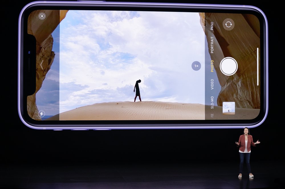 Kaiann Drance, Senior Director, Product Marketing, for the iPhone talks during an event to announce new products Tuesday, Sept. 10, 2019, in Cupertino, Calif. (AP Photo/Tony Avelar)