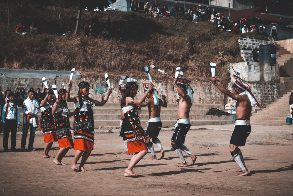 Youths presenting a traditional dance during the ZBCC YD 50th annual and triennial cum golden jubilee celebration held from January 10 to 12 at Peren town. 
